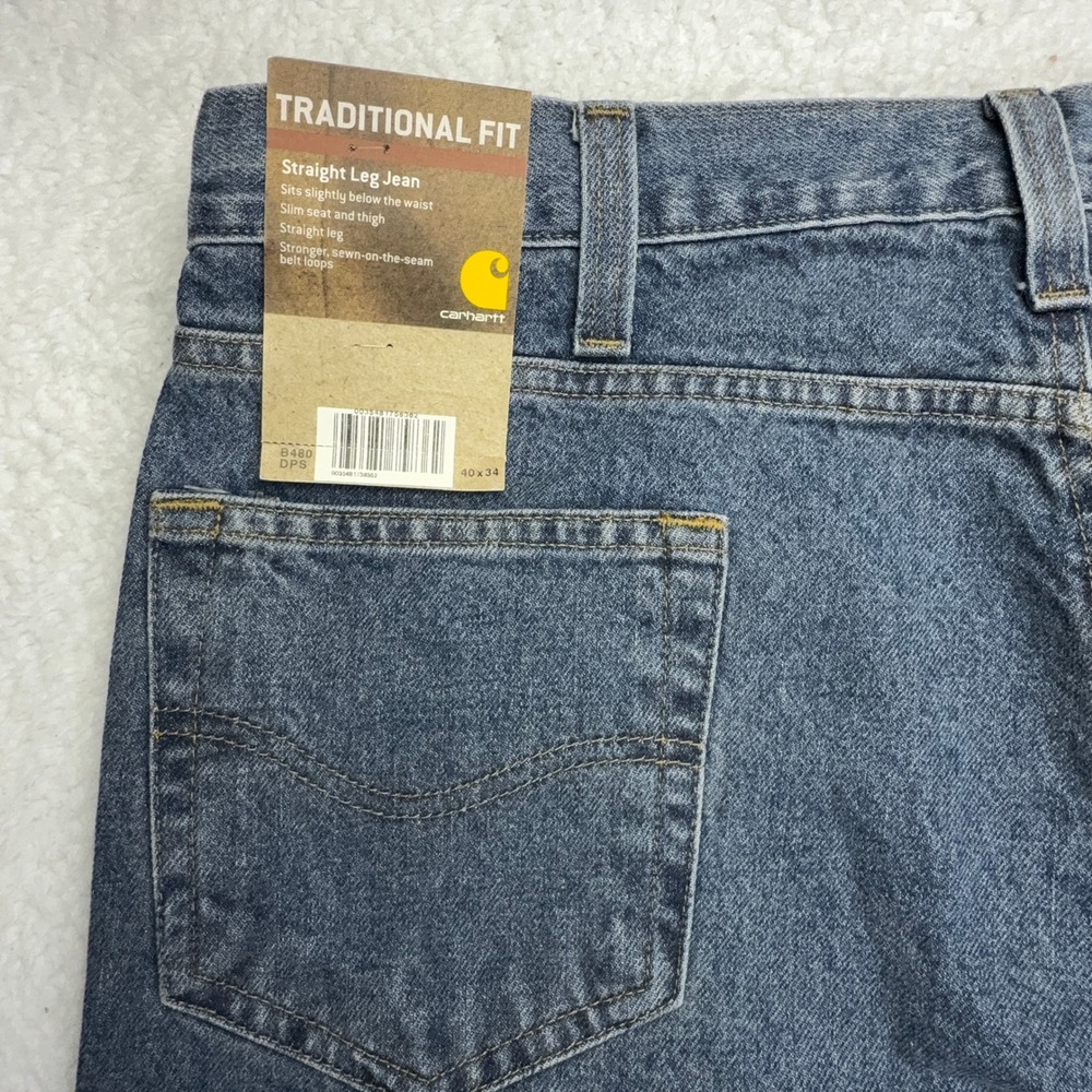 Carhartt Denim Traditional Fit Jeans Tapered Leg Mens 40x34 B480 DPS NOS NWT